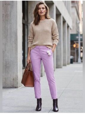 Boden Richmond Lavender Purple Lilac Ankle Pants Women's 6R Slim Tailored